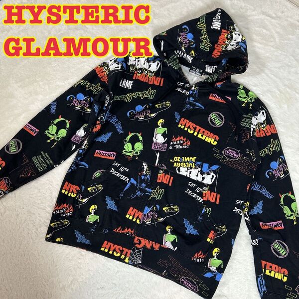 HYSTERIC GLAMOUR ジップアップパーカー 総柄 マルチカラー