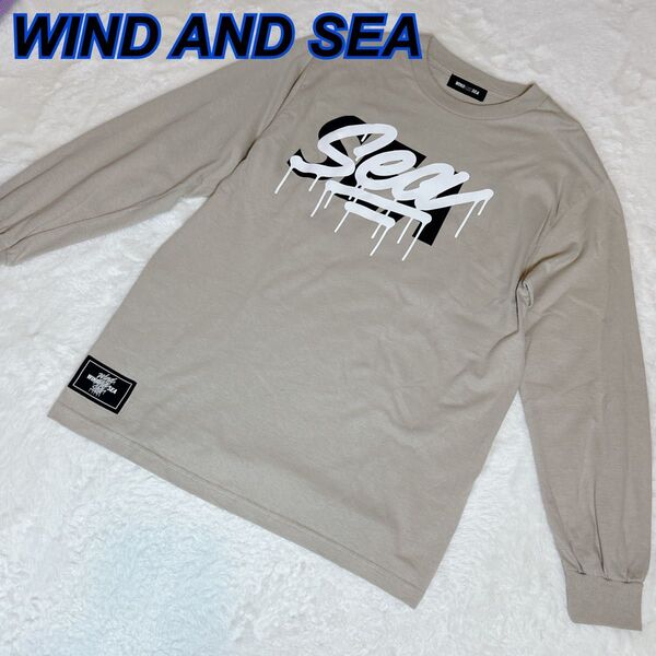 WIND AND SEA ロゴ入り ロンT ベージュ M