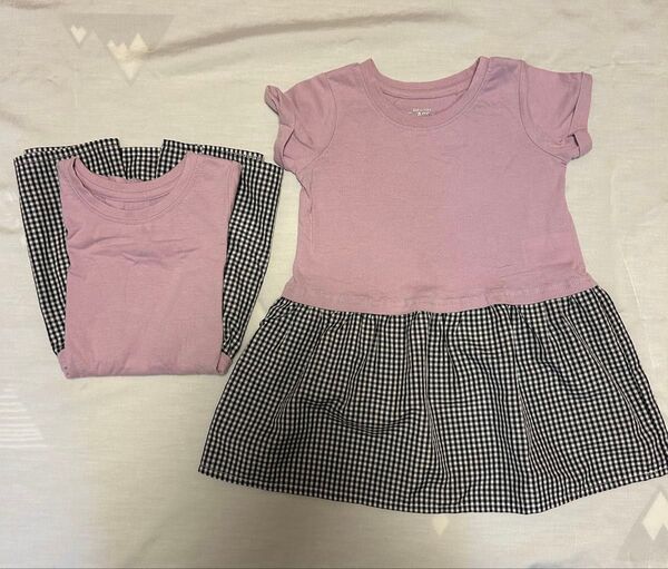 子供服 ワンピース ピンク ギンガムチェック 90