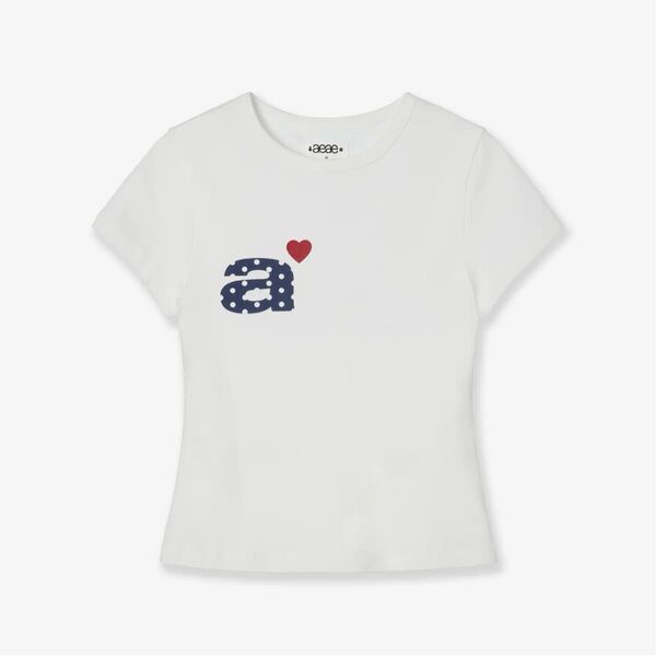 aeae ハートロゴTシャツ ホワイト
