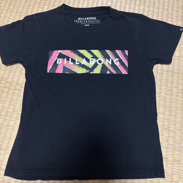 BILLABONG Tシャツ 黒 プリントロゴ 130