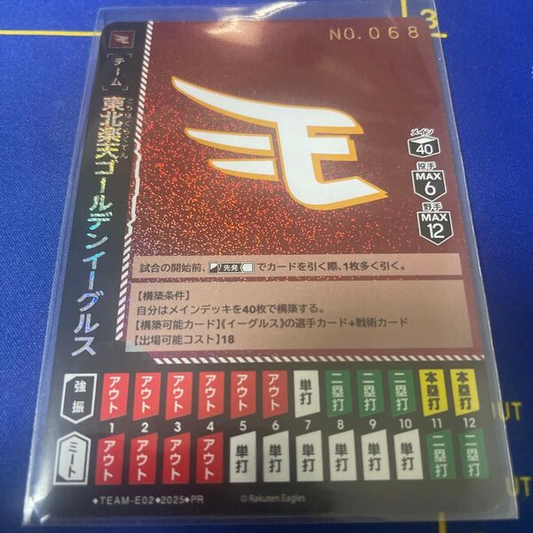 ドリームオーダー 楽天イーグルス チームカードシリアル