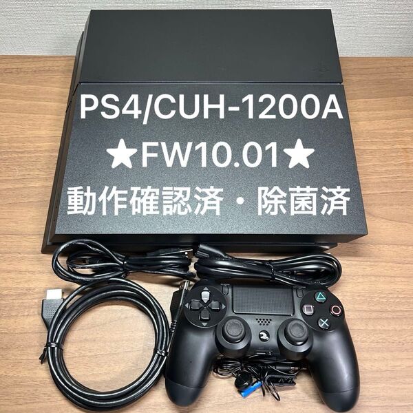 ★FW10.01・動作確認済★ PlayStation4 CUH-1200A 500GB ジェットブラック 付属品完品