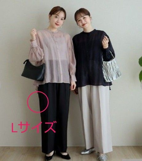 teraさん omiさん コラボ ワイドパンツ 黒 Lサイズ しまむら シワになりにくいパンツ さらりと履ける☆