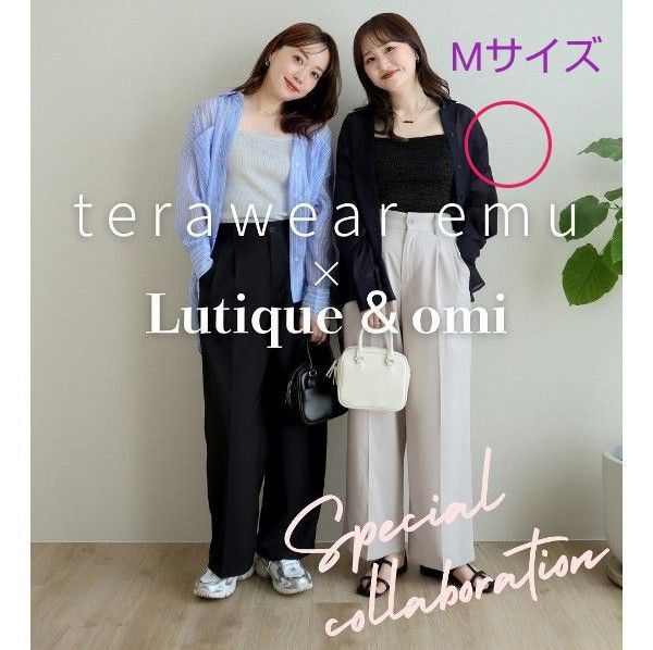 teraさん omiさん コラボ シアーシャツ 黒 Mサイズ 完売品 紫外線対策 シャツブラウス ☆クーポンご利用頂けます☆