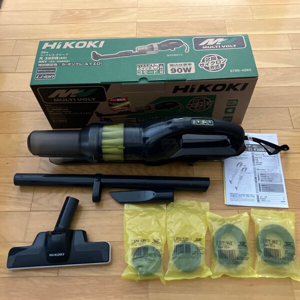 ハイコーキ 36V コードレスクリーナ R36DB(SC)NNY カーボングレー&イエロー 中古品