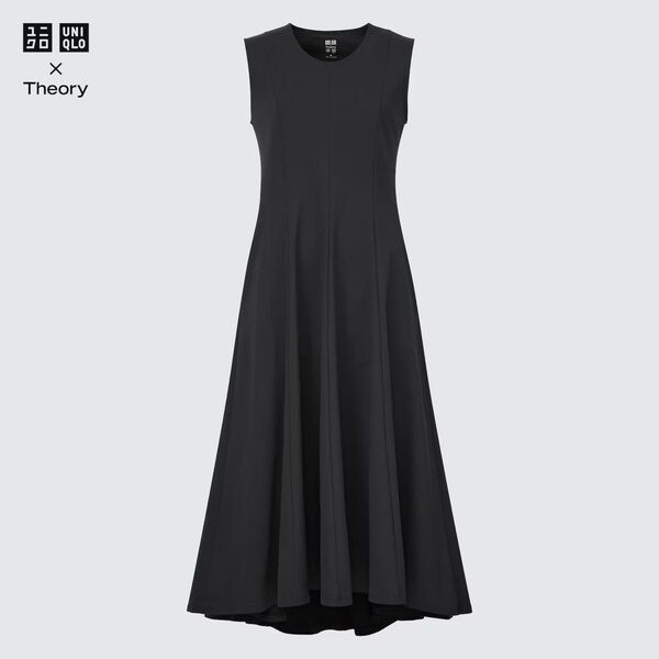 UNIQLO theory ウルトラストレッチフレアロングワンピース 黒