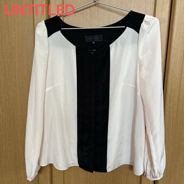 UNTITLED ブラウス バイカラー プリーツ トップス レディース Sサイズ