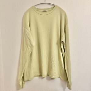 オーラリー 長袖Tシャツ L/S tee ライトグリーン