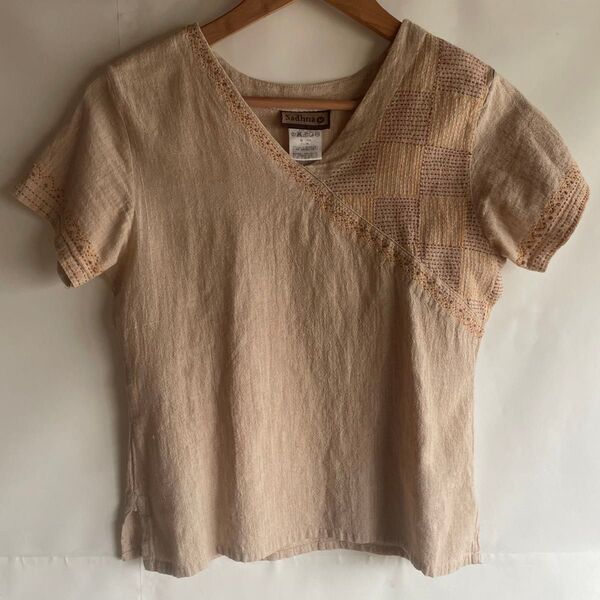 【美品】シサム工房 sadhna tanka Vネック Tシャツ M