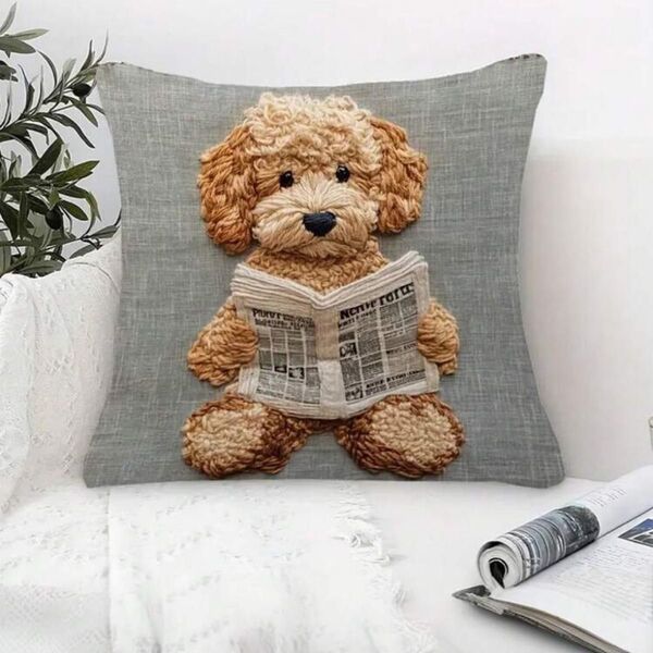 犬柄 新品未使用 クッションカバー