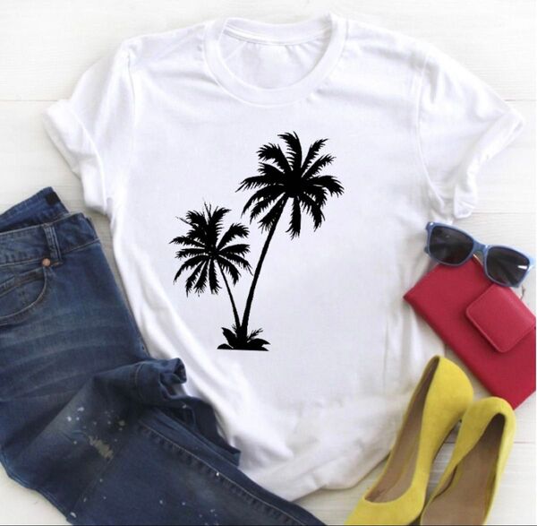 【セール!新品】ハワイアンTシャツ M*ヤシの木 海*旅行 リゾート*フラダンス練習用 パウスカート 可愛い おしゃれ