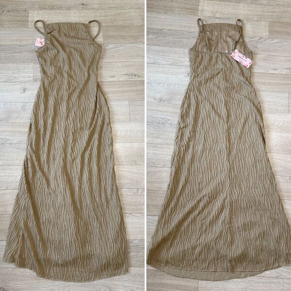 SHEIN リゾートワンピ ロングワンピース キャミワンピ マキシ丈 XS 新品 ノースリーブ キャミソールワンピース 背中開き