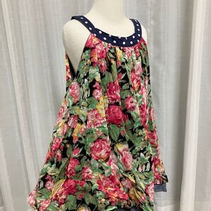 R.A ワンピース 花柄 チュニック フラワー 110 ノースリーブ フレア ドット 水玉 可愛い