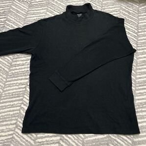 ユニクロ ハイネック長袖Tシャツ 黒 XL