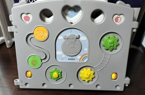 KATOJI ベビーサークル 2ドア コロコロランド ホワイト&グレー NO.63903 カトージ ベビーゲート