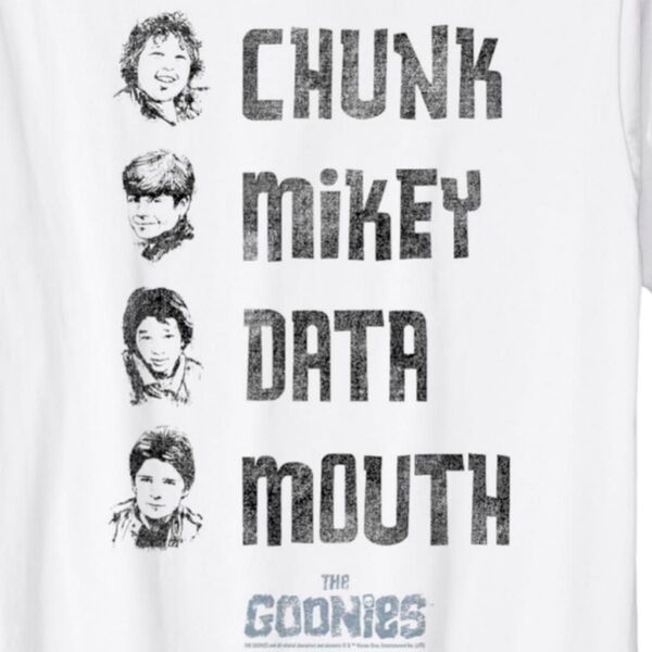 【映画グーニーズ】新品Tシャツ 希少 海外輸入品 Lホワイト キャラクターズ