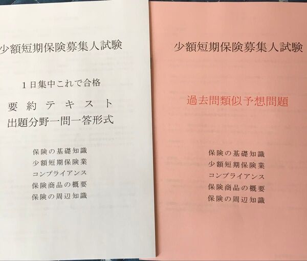 少額短期保険募集人試験 要約テキスト及び予想問題