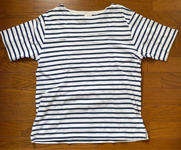 【green label relaxing 】ボーダーボートネック Tシャツ メンズ ホワイト/ネイビー