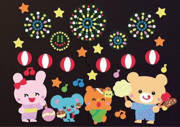 壁面飾り 花火大会