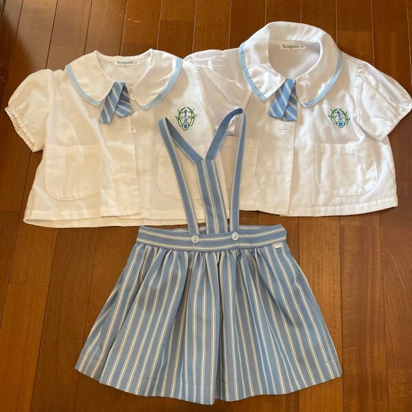 香久山幼稚園 夏用制服 110㎝ ブラウス2点 スカート1点 帽子Mサイズ