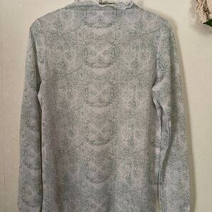 薄いミントグリーンの素敵なフリル付き長袖シャツsize Free