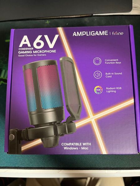 FIFINE コンデンサーマイク USB ゲーミングマイク AmpliGame A6V 超美品