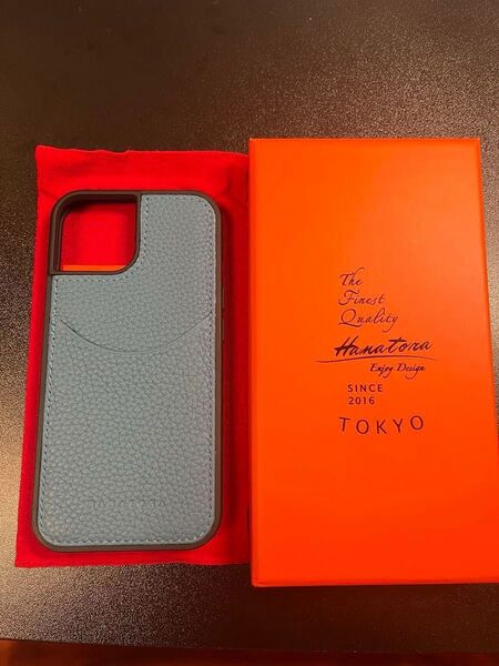 iPhone15 ケース レザーケース HANATORA 青