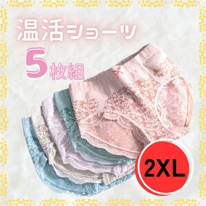 【2XLサイズ】レディースショーツ 2XL 5枚セット 温活 深め ストレッチ 温活ショーツ