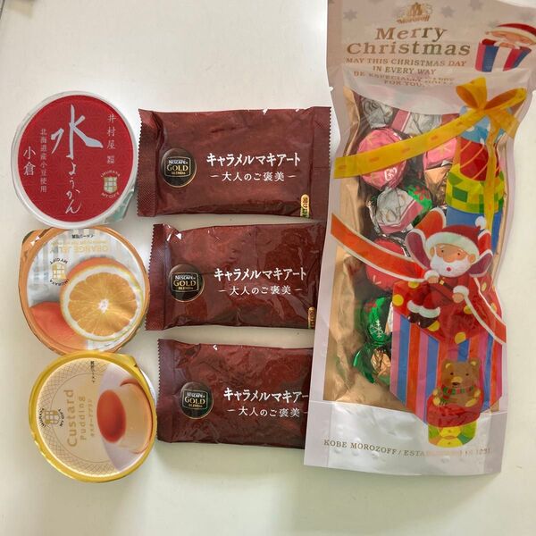 ネスカフェキャラメルマキアート等7点セット チョコレート ゼリー プリン ようかん お菓子詰め合わせ