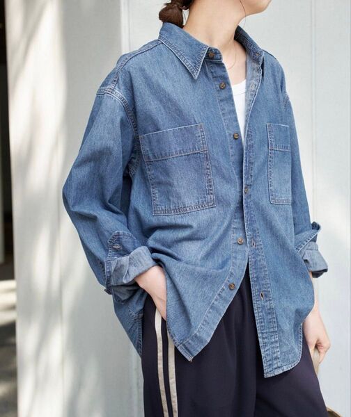 未使用品◇Spick and Span◇ライトオンスデニムシャツ◇ブルー 綿100 長袖