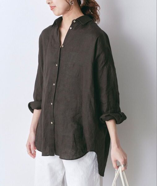 未使用品◇Spick and Span◇80リネンカシュクールビッグシャツ