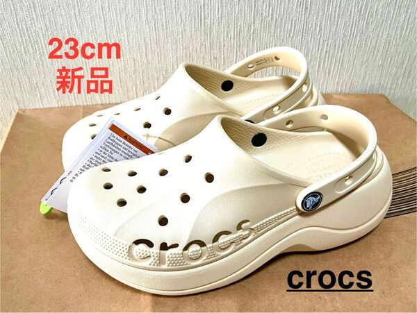 新品 23cm クロックス バヤ プラットフォーム 厚底 クロッグ ウインターホワイト W7 crocs Baya サンダル
