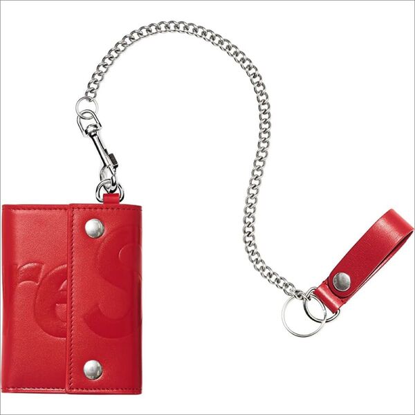Supreme Leather Chain Wallet "Red"