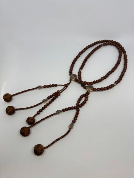 高級念珠 古代菩提樹 茶水晶仕立 日蓮宗 法華念珠 本式数珠 本連数珠 スモーキークォーツ 数珠 念珠