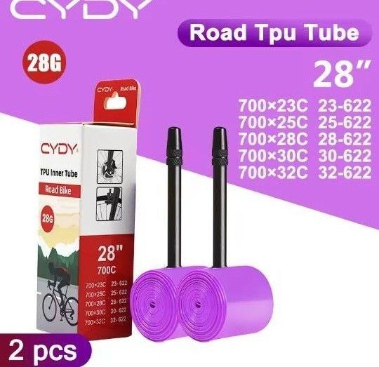 【新品未使用】28g TPU軽量チューブ 2本セット 700x23~32c バルブ長 65mm
