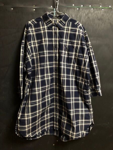 アーバンリサーチ チェックシャツ ロング 七分袖 レディース
