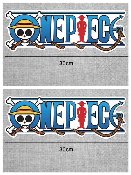 【二枚セット】ONE PIECE ワンピース シルエットウォールステッカー 大きいサイズ30cm*10cm ステッカー 車