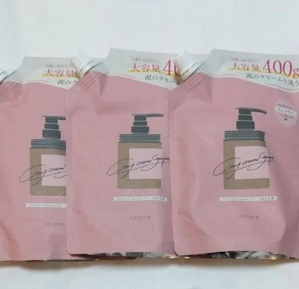 cocone クレイクリームシャンプー スムース 詰め替え 400g×3個