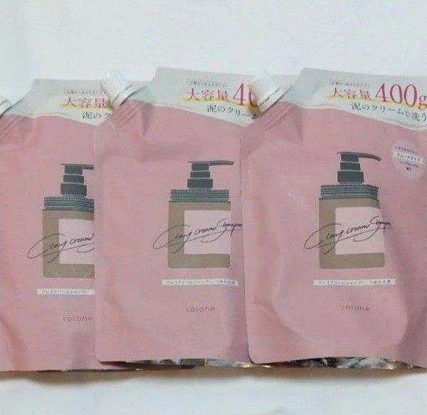 cocone クレイクリームシャンプー スムース 詰め替え 400g×3個