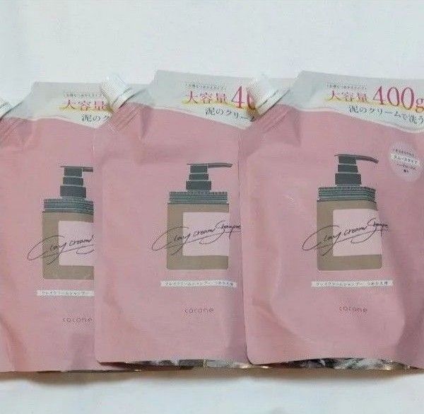 cocone クレイクリームシャンプー スムース 詰め替え 400g×3個