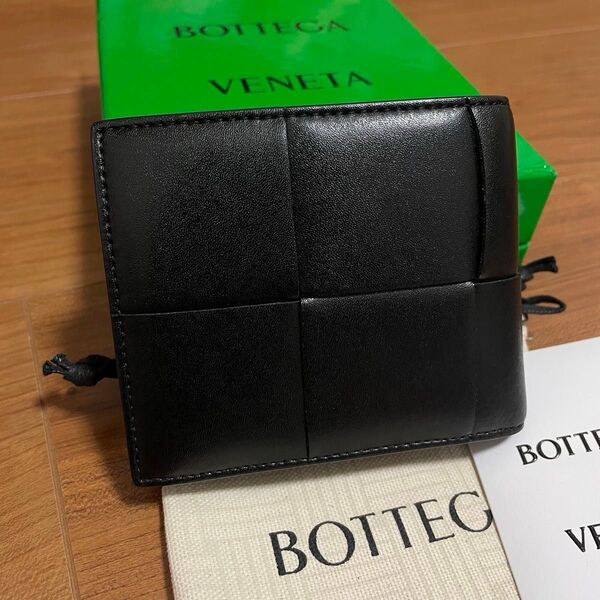 BOTTEGA VENETA 二つ折り財布 コインケース付き ブラック ボッテガヴェネタ