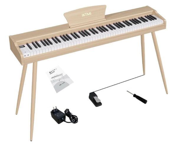 《新品》電子ピアノ 88鍵盤 スタンド付き ベージュ 未使用