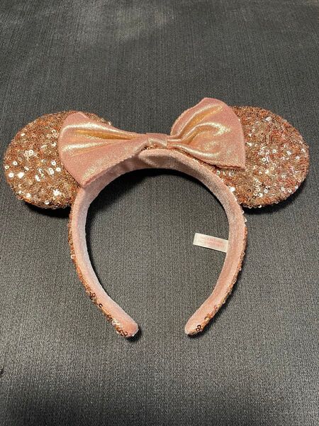ディズニー ミニーマウス カチューシャ ローズゴールド スパンコール