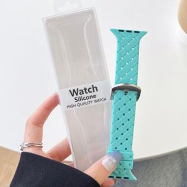 限定特価 Apple watch バンド アップルウォッチ ベルト シリコン 編み込み 38mm 40mm 41mm ミント