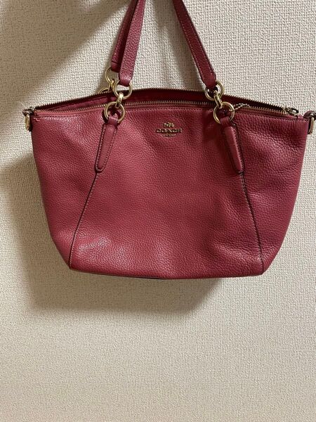COACH ショルダーバッグ ワインレッド レザー