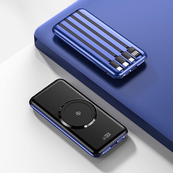 モバイルバッテリー 50000mAh ワイヤレス充電器 大容量急速充電 ブルー