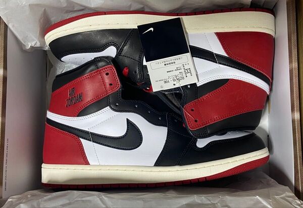 新品未使用 Nike Air Jordan 1 Retro High OG Black Toe Reimagined 30cm