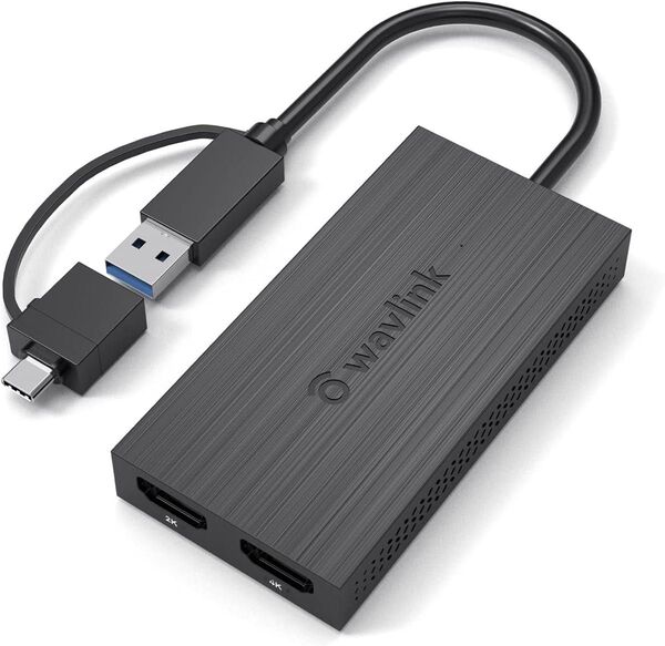 WAVLINK USB 3.0A/type-C-デュアル HDMI アダプター WAVLINK DP HDMI VGA