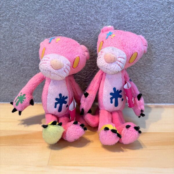 ピンクパンサー×チャック ぬいぐるみ マスコット 2個セット 可愛い ヒョウ